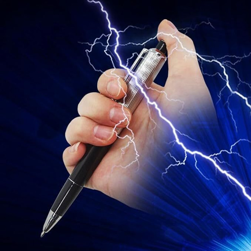 CJ CHILDREN'SJOY Electric Shocking Pen, Novelty Prank Toy, Trick Joke Gag toy for kids and fun shok pen Gag Toy(steel)