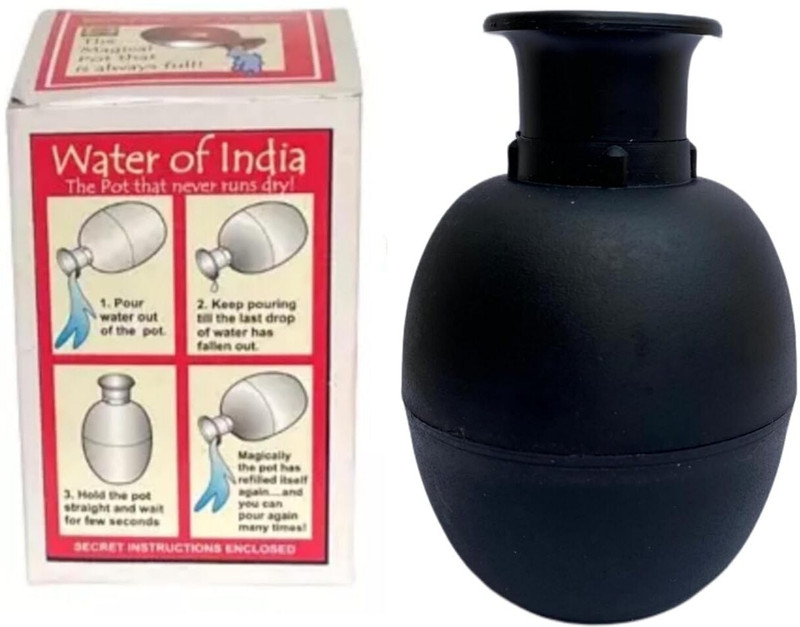MYSTIFY MAGIK Water of India Magic Trick for Kids and Adults - Ever-Filling Pot Illusion Magic Fun Illusion Game for Children’s Entertainment Gag Toy(Black)