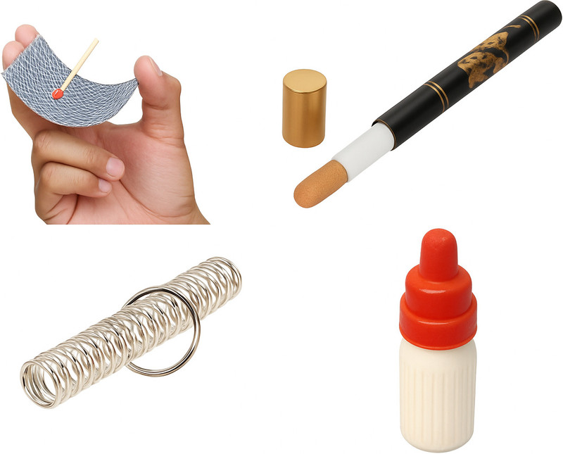 PTCMart Wonder Kids Magical Fun Toy card stick, cigarette, spring, milk bottle card stick, cigarette, spring, milk bottle Gag Toy(Multicolor)
