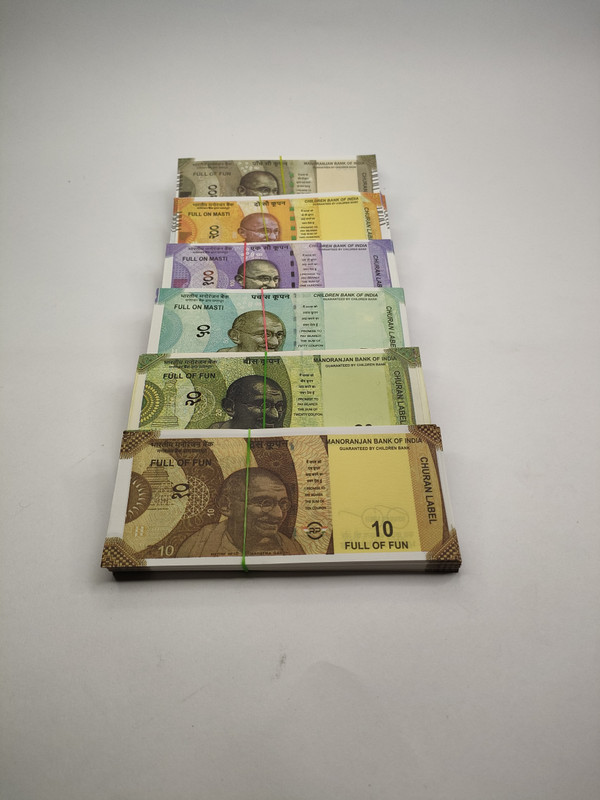 Velinor Educational and Entertaining: of Playful Paper Money for Kids fake notes (20*6=120 note each ) Money for Kids to Play Nakli Note 10 20 50 100 200 500 Gag Toy(Multicolor)