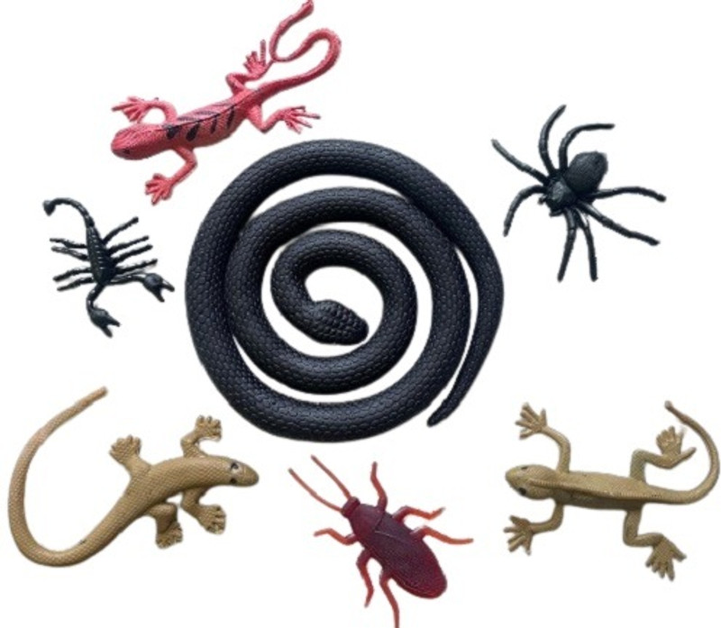 VEDY animal toys snake, cockroah, lizard, scropion and spider gang set animal toys snake, cockroah. lizard, scropion and spider gang set Gag Toy(Multicolor)