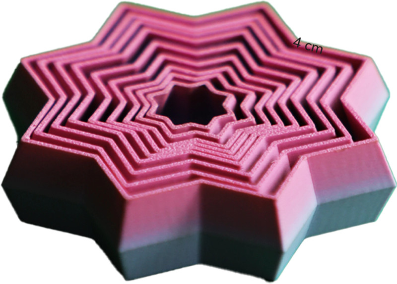 wublue Fidget Star Sensory Toy Layered Tactile Kids Adults Anxiety Relief Focus Booster Fidget Star Gag Toy(Pink)