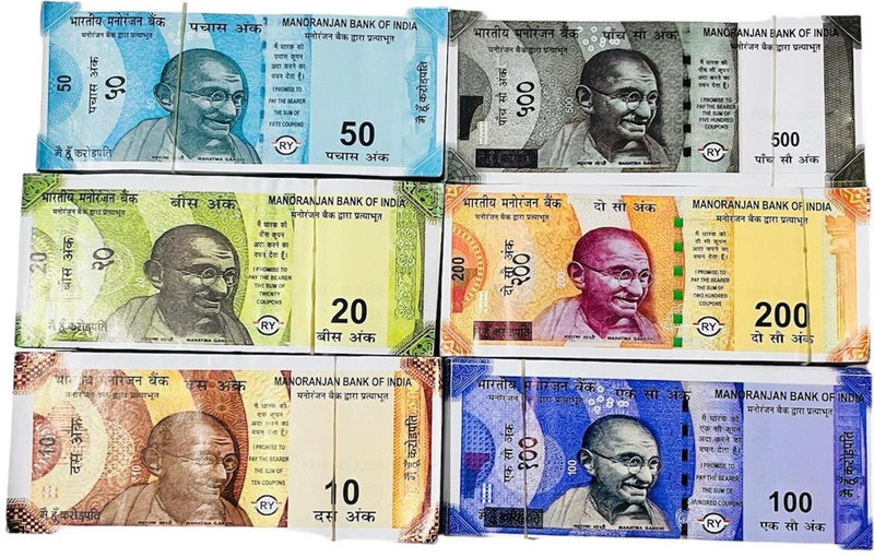 SHIMMERA 600 Nakli Note 10,20,50,100,200,500 Playing Learn Money Skills Fake Money Nakli Note Learning and Education Money for Kids Dummy currency Fidget Toy Gag Toy(Multicolor)
