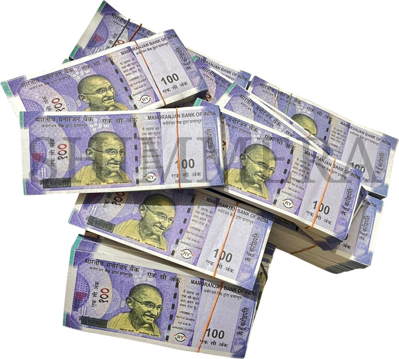 SHIMMERA ₹100 Dummy Currency (Set of 500) Practice Notes – Fake Money for Learning & Fun Fidget Toy Gag Toy Gag Toy(MUTICOLOUR)