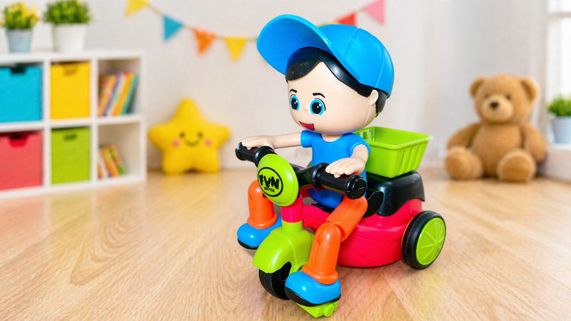 YownBharat Kids Manual Ride-On Tricycle Toy | Fun Bicycle Cartoon Toy for Toddlers Manual Gag Toy(Multicolor)