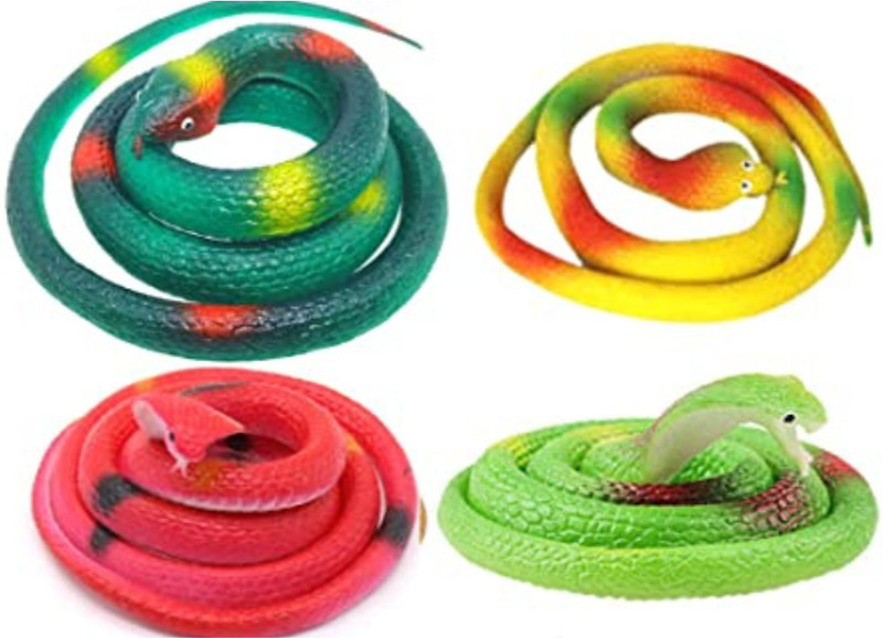 Minna Bazzar Realistic Snake Prank Toy Cobra Toys & Gifts Rubber Snakes Girls Ands Boys Rubber Snack Toy Gag Toy(yellow, white, green, purple, red, Black)