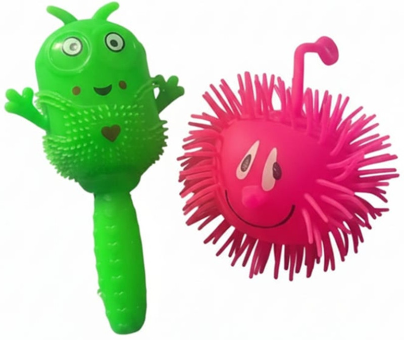 anmolenterprises Light-Up Puffer Ball Toys Kids Flashing Spiky Ball Sensory Stress Relief Toys gang toys Gag Toy(Multicolor)
