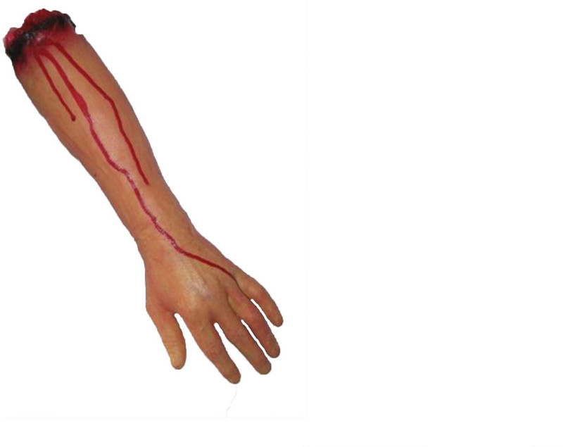 AMACO 3D Severed Bloody Fake Horror Cosmetic Arm Hand for Halloween Party Props Cosplay Decorations (Male/female) Hands)Halloween Hand Horror Prop Halloween Gag Toy(Skin color)