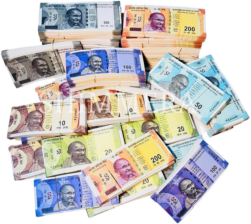SHIMMERA Dummy Indian Currency 600 Duplicate Money Denomination All New 10, 20, 50, 100, 200 ,500 Artificial Currency Playing Learn Skills Fake Money Fidget Toy Gag Toy(Multicolor)