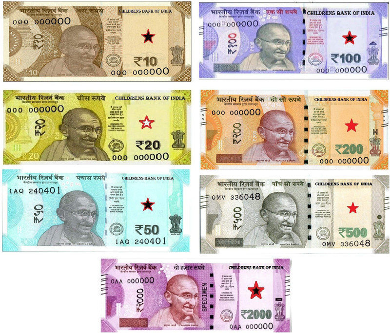 4GX 14 Fake Note 98 Note for Kids 14 Units Each Denomination All New Fake Note Gag Toy