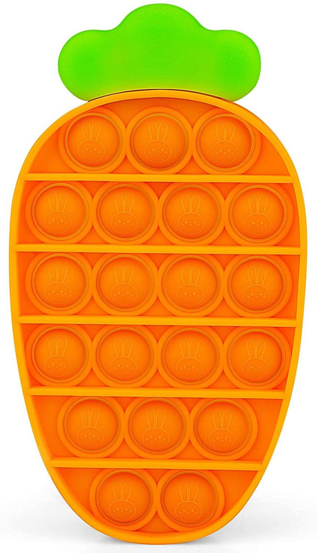 FunBlast Carrot Shaped Pop It Fidget Toy for Kids- Pack of 1 Squeeze Toy and Gag Toy(Orange)