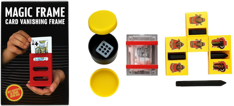 NOWAIT All Purpose Classic Magic Tricks frame, dice dabi, note box, pencil cutter magic frame, dice dabi, note box, pencil cutter Gag Toy(Multicolor)