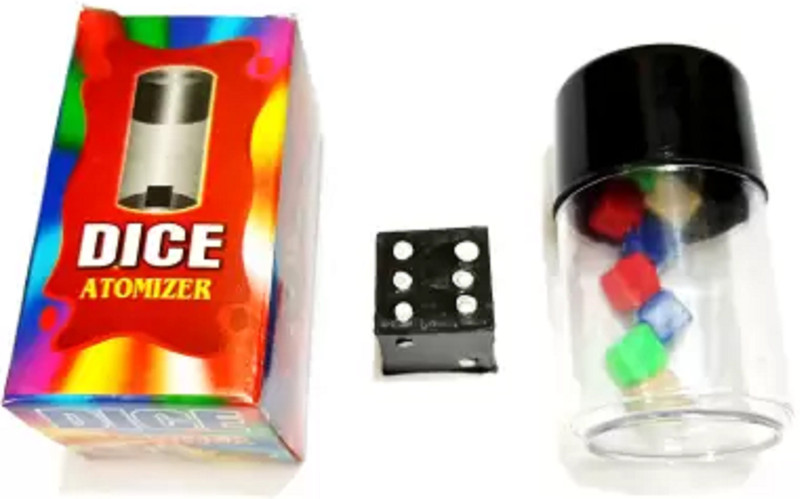 SSR SHOP A SARKAR Dice Atomizer Amazing Magic Trick FLASH DICE Gag Toy(Clear)