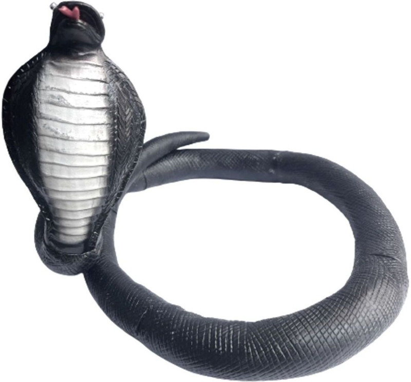 Minna Bazzar Rubber Fun Snakes Cobra Prank Animal Gag Toys for Kids Black 55-inch Rubber Snake Big Gag Toy