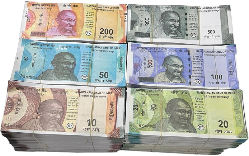 BBS DEAL churanwala nakli note_11*6=66 note05 (10,20,50,100,200,500 ) Gag Toy(Multicolor)