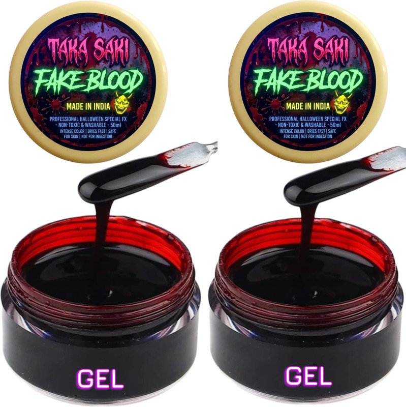 taka saki Gag Toy Faked Blood Mock Blood Gags Toy Zombie Vampire Halloween Fake Blood real look Gag Toy(Red)