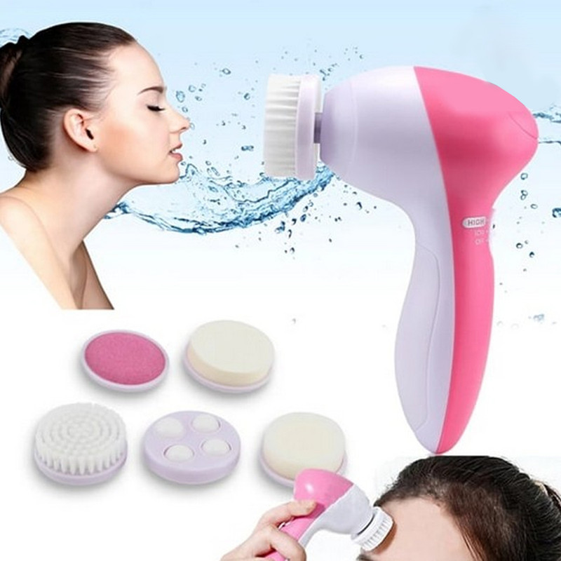 AE FacialSet 5 in 1 Facial Set Cleanse, Exfoliate, Tone, Massage & Moisturize in One Package Portable Galvanic Facial Machine