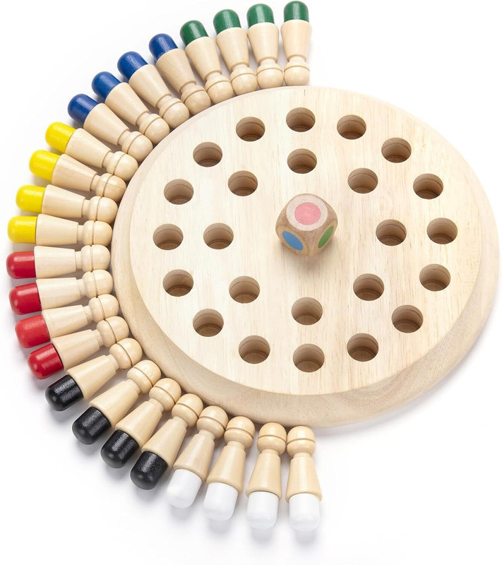 INDIWARRIOR Wooden Memory Chess Game for Kids | IQ Brain Development Toy(Beige)