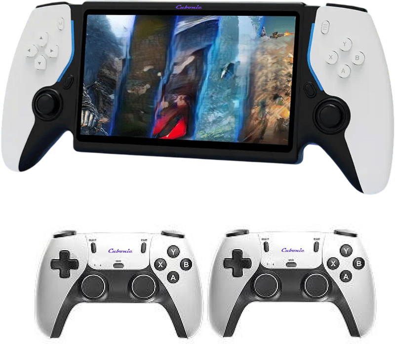 Cubonic Game Player 5| 7"Full HD Display| 21+ Emulators| HDMI | Dual Wireless Controller USB  Gamepad(White, For PC, PS2, Steam Deck, PS3, Android)