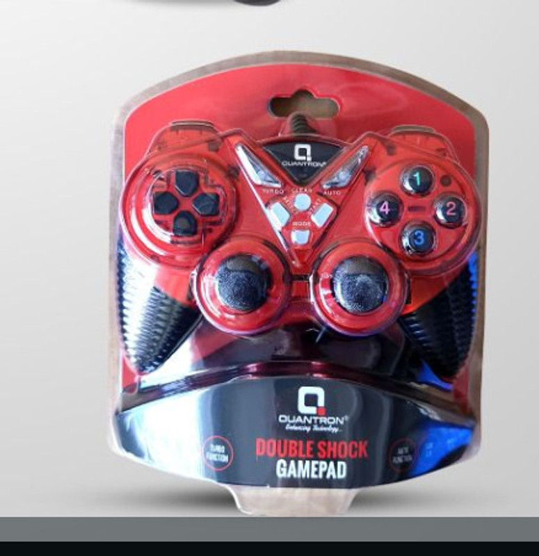 Quantron QGP-1803, DOUBLE SHOCK GAMEPAD BLACK.  Gamepad(Black, For PC)