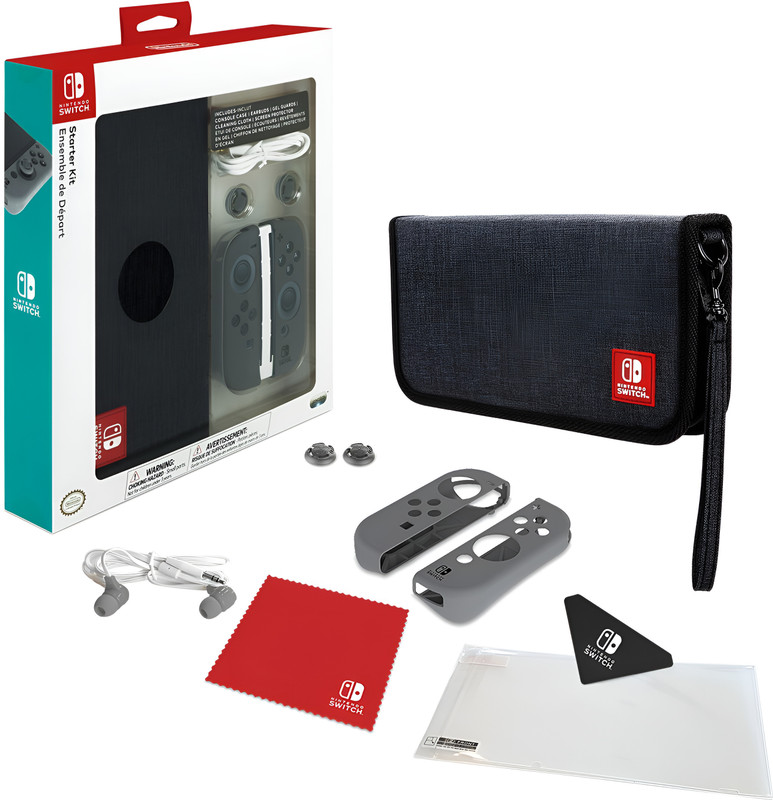 HG WORLD Nintendo Switch Starter Kit-Accessory|Travel Case,Screen Protector,JoyCon Guard  Gamepad(Earbuds Black 500-036, (Multi-Function Accessories) Stands,Cooling, Performance, Mount, For Switch)