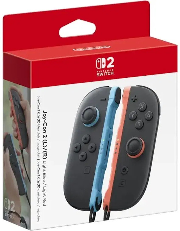 NINTENDO Switch 2 JoyCon Controller Pair Red&Blue|HD Rumble|Magnetic Snap-On Bluetooth  Gamepad(Light Red, Light Blue, For Nintendo Switch)