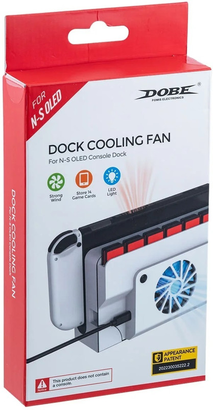 HG WORLD Dobe Dock Cooling Fan For Nintendo Switch Oled Console Heat Dissipation Fan Base USB  Gamepad(LED Light, GameCard Slot, Strong Wind, ABS Build, NS-1155, Multi Function Gaming Accessory, For Switch)
