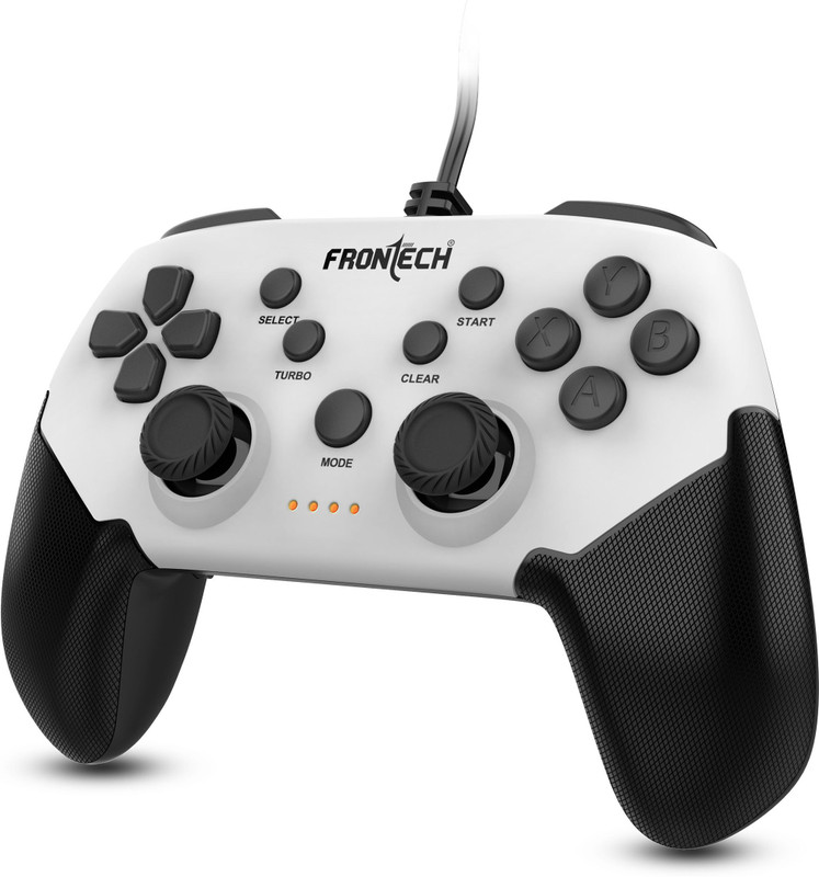 Frontech VORTEX Wired Gaming Pad with Dual Vibration Motor, Programmable Macro Buttons USB  Gamepad(Black, White, For PS3, Android, Windows 10)
