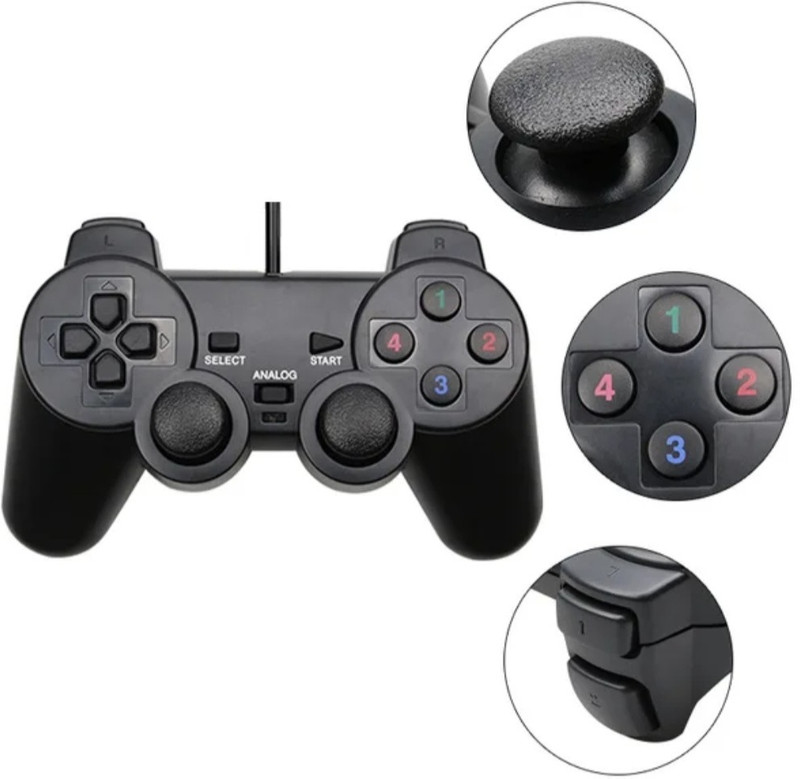 markif USB WIRED PC CONSOLE GAMEPAD FOR COMPUTER LAPTOP VIBRATION JOYSTICK (PACK OF 2) USB  Gamepad(Black, For PC)