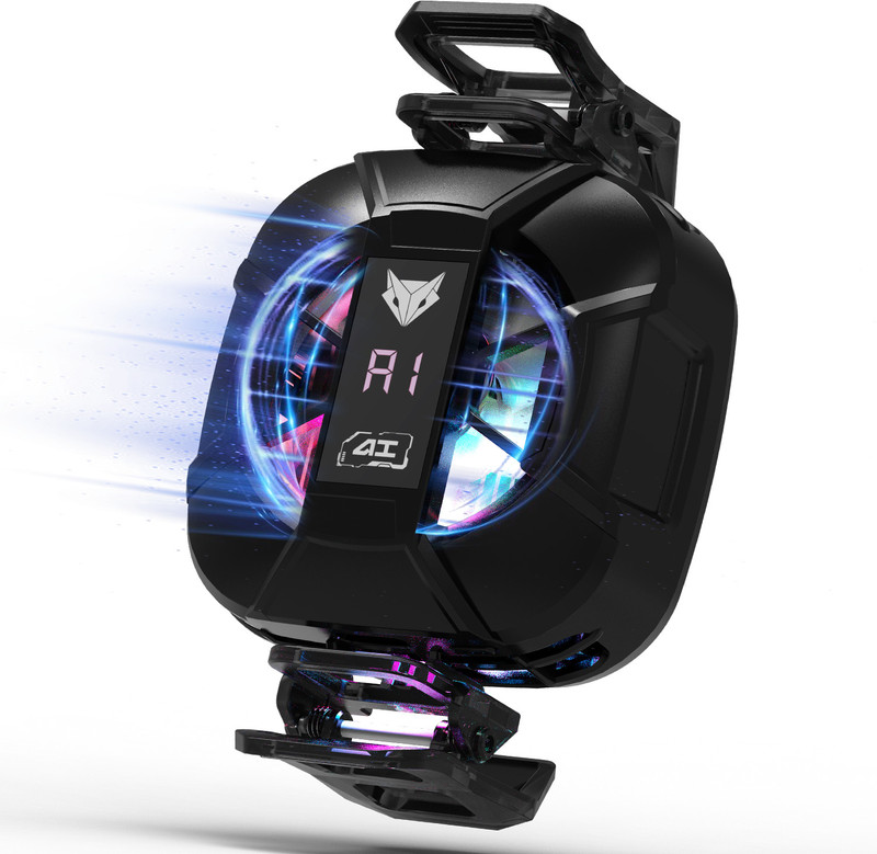 EVOFOX Hailstone Sense AI RGB Magsafe Mobile Cooler with Real time Display  Gaming Accessory Kit(Black, For Android, iOS)