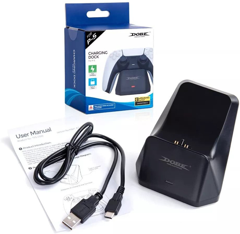 PSS Charging Station with LED Indicator,High Speed, Fast Dual Charging Dock for PS5  Gaming Accessory Kit(Black, For PS5)