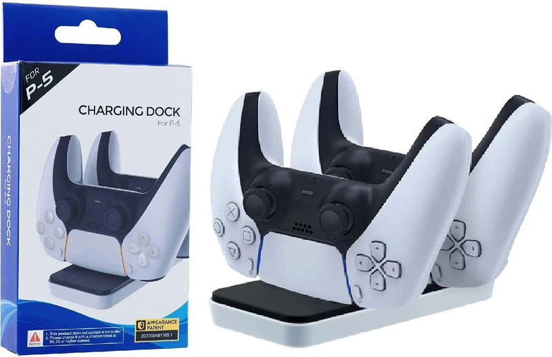 Tech Aura PS5 Controller Charging Dock Charging Station Dual Charger Stand and Type-C USB Cable for Playstation 5 Controller  Gaming Accessory Kit(White, For PS5)