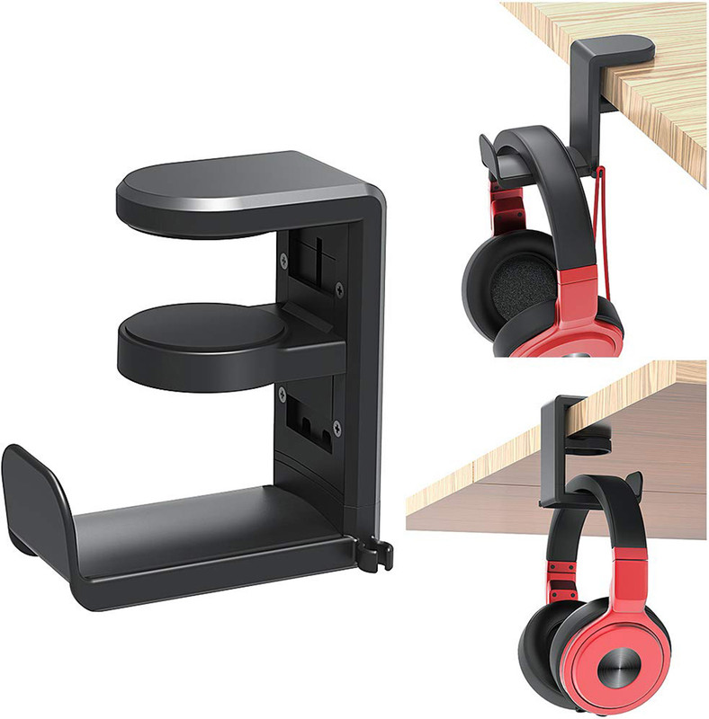 OIVO INDIA Gaming Hanger Headset Holder Mount Under Desk with Cable Hook for All Sizes  Gaming Accessory Kit(Silver, For PC)