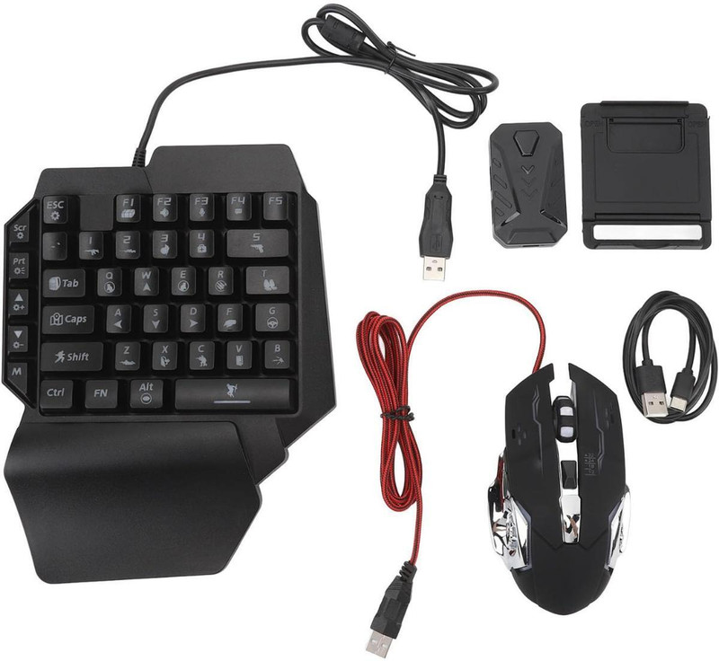 GROZA One Handed Keyboard Mouse Combo Set Converter USB Wired Converter Mix Pro  Gaming Accessory Kit(Multicolor, For Wii)