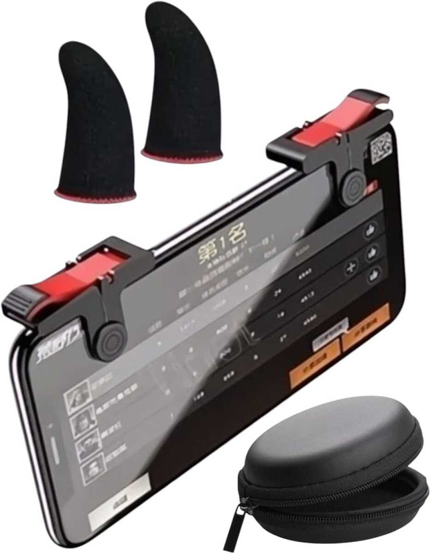 henx 2 Trigger+Finger sleeve+case  Gaming Accessory Kit(Multycolor, For Android)