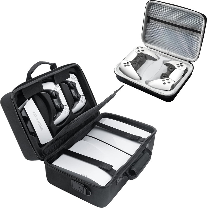 OIVO INDIA Nylon Hard Carrying Travel Case for PS5 Slim Console  Gaming Accessory Kit(Black, For PS5)
