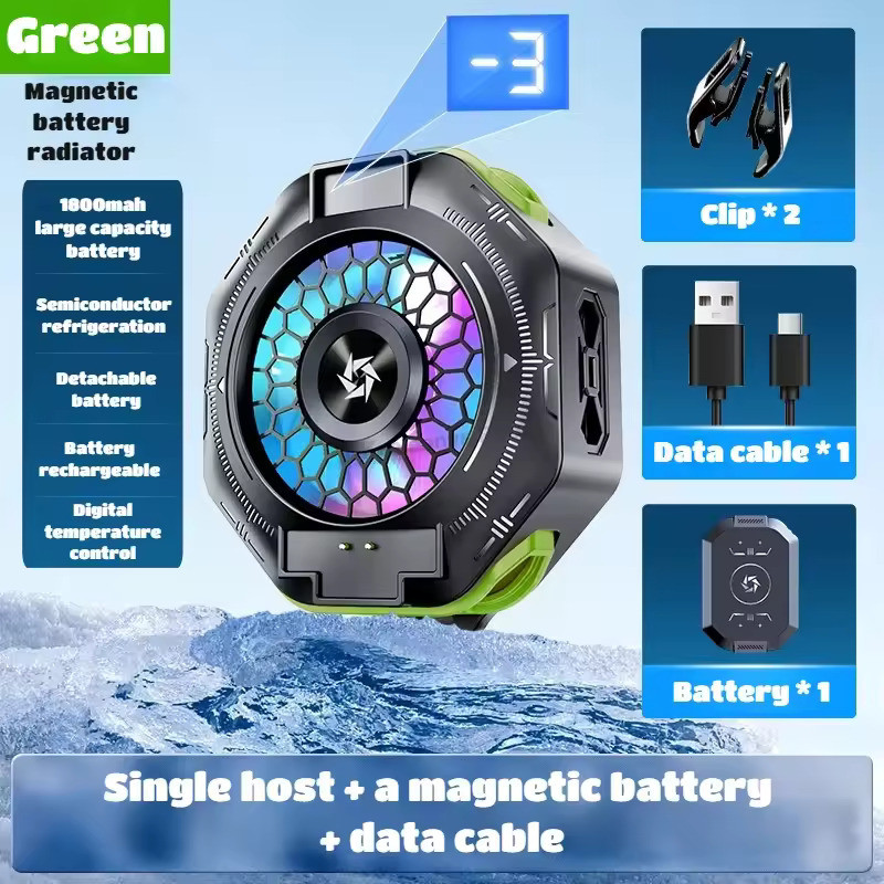 MOBIZAC Mobile Cooling Fan with External Battery 3 Gear Adjustments Gaming Phone Cooler 1 Fan Ergonomic Cooling Pad(Black)