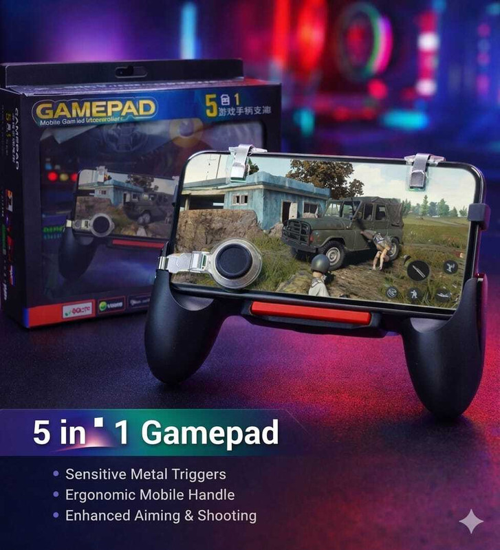 Shivaansh Mobile Game Controller with L1 R1 Triggers | 360° Joystick Gaming Handle  Gaming Accessory Kit(Black, For Android, iOS)
