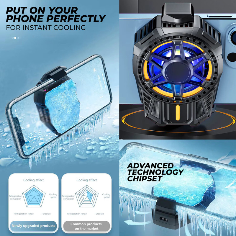 WRADER Mobile Gaming Cooler for Long Hours PUBG Game Play Phone  Gaming Accessory Kit(Black, For Android)