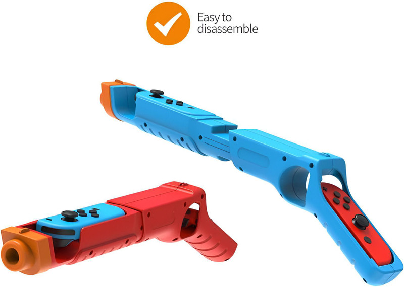 HG WORLD Dobe Game Gun TNS-2137 For N-S, N-S OLED | Secure Fit | Ergonomic Design  Gaming Accessory Kit(Red - Blue, Easy To Disassemble, Enhanced Gaming Experience, Quick & Convenient, For Nintendo Switch)