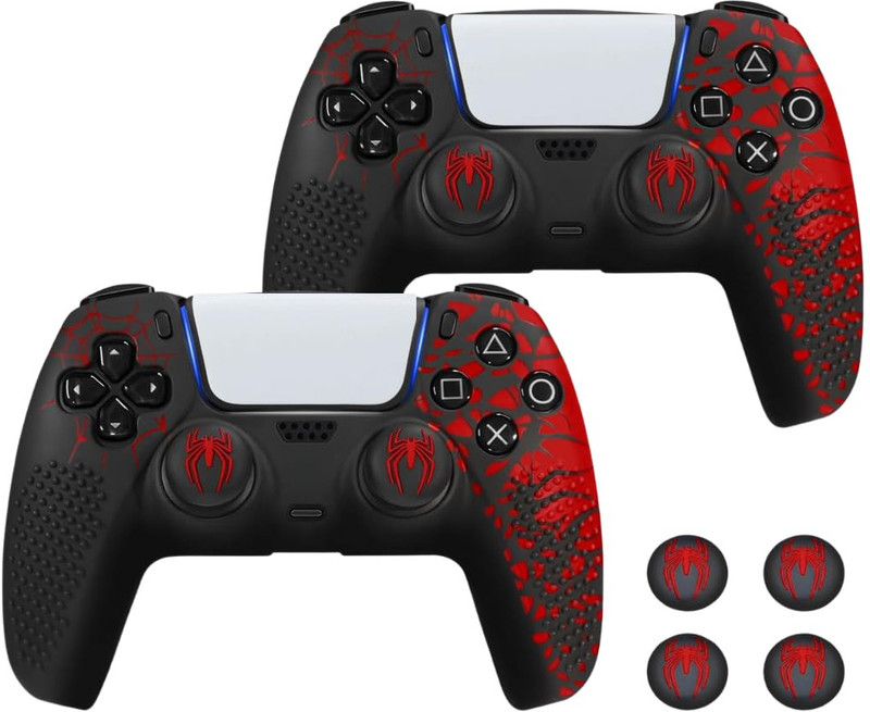 TMG Skin for Ps5 DualSense Edge controller,Soft Anti-Slip Silicone Controller Grip  Gaming Accessory Kit(Black, For PS5)
