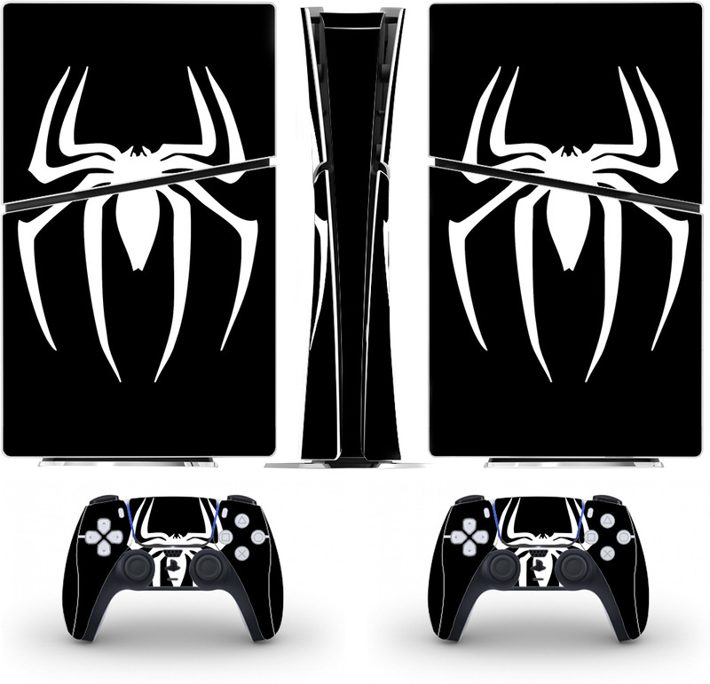 Aric PS5 Slim Disc Console and Wireless Controller, Full Set Protective Skin c  Gaming Accessory Kit(Black & White, For PS5)