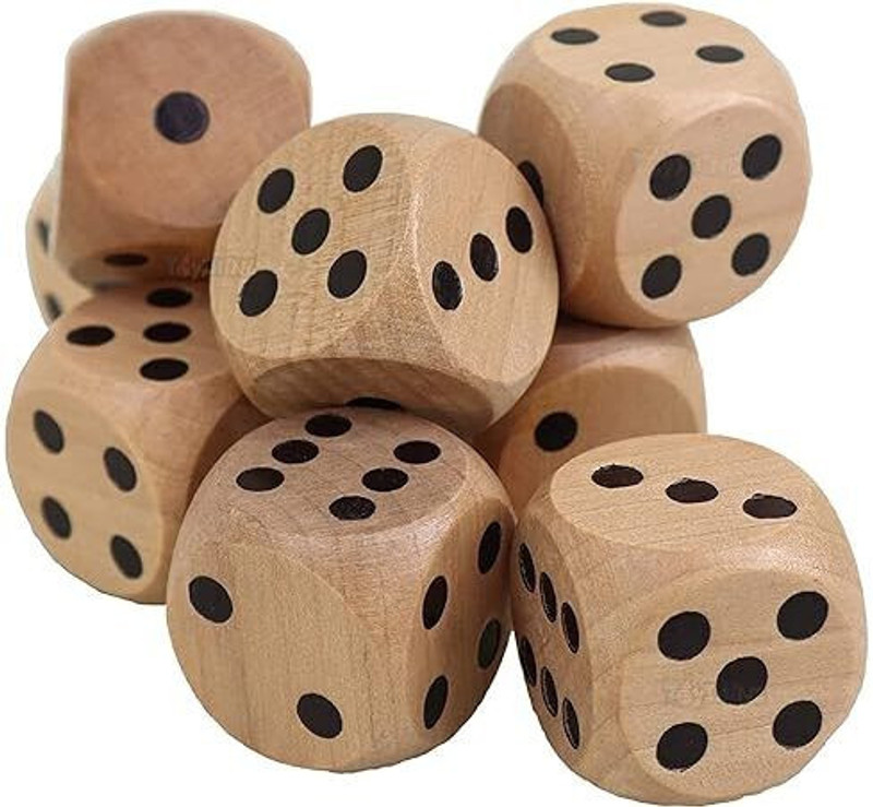 PADMAVATHI ENTERPRISES Wood Dice, Brown, 4 Pieces  Gaming Accessory Kit(Yellow, For PC)