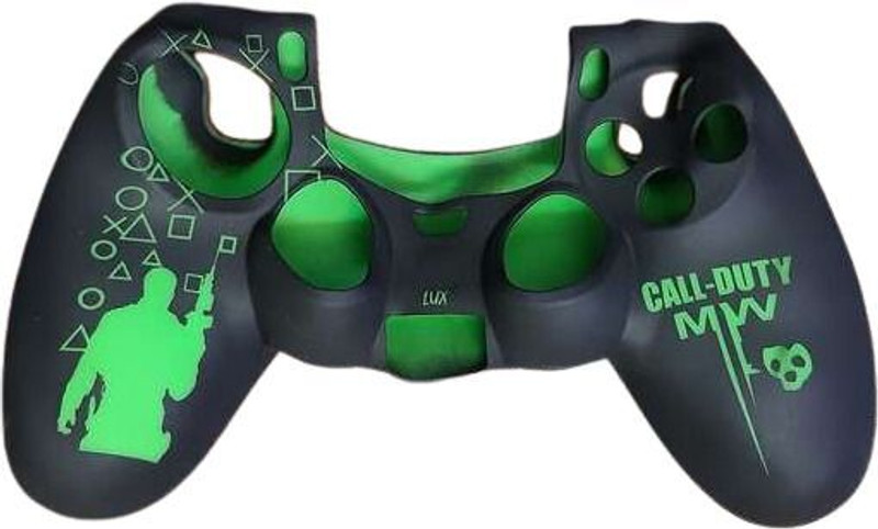 HG WORLD PS4 Silicon Controller Case With Front Back Skin Shell Protection,Dust Proof  Gaming Accessory Kit(Black&Green, Call Of Duty MW, Grip Design, Waterproof Cover Protector, Love By, Fans Of, Ps5, For PS4)