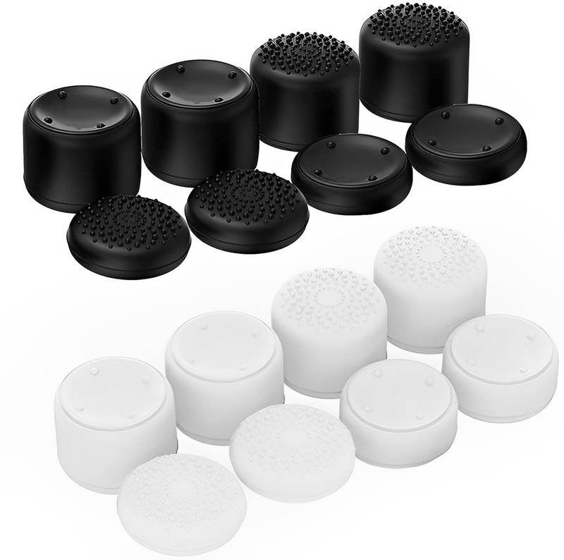 OIVO INDIA 16Set Black & White Silicone FPS Thumb Grip  Gaming Accessory Kit(Black, White, For PS4, PS5, Xbox, Xbox 360, Xbox One)