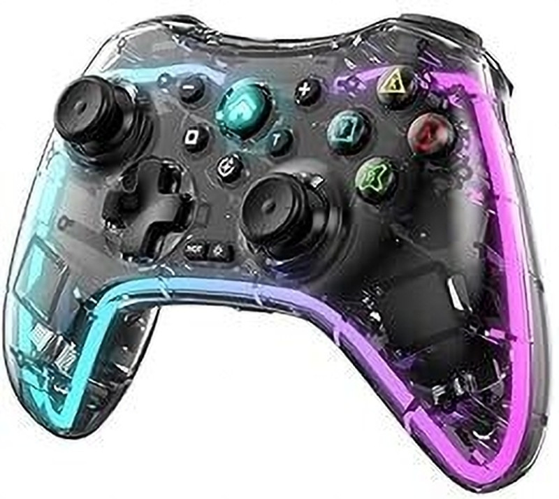 Tobo Wireless Game Controller for Android PS5/4/3 with 7 Colors LED Light TD-1283GA  Gaming Accessory Kit(Transparent, For PS3, PS4, PS5, PC, iOS, Android)