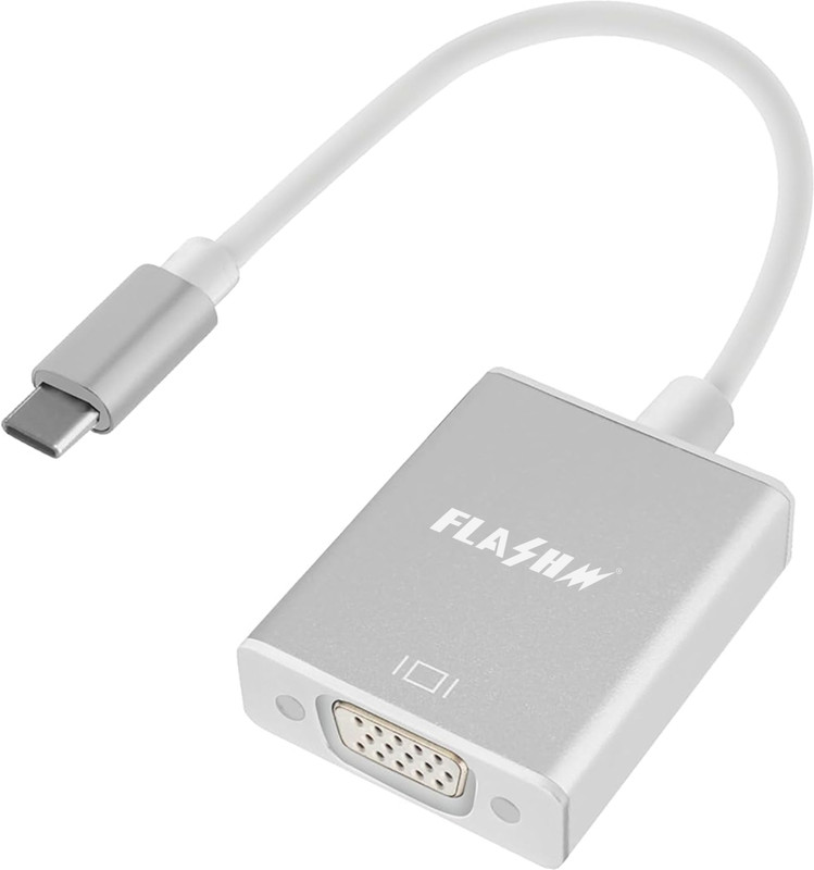 Flashm TYPE 2 TO VGA Gaming Adapter(Silver, For PC)