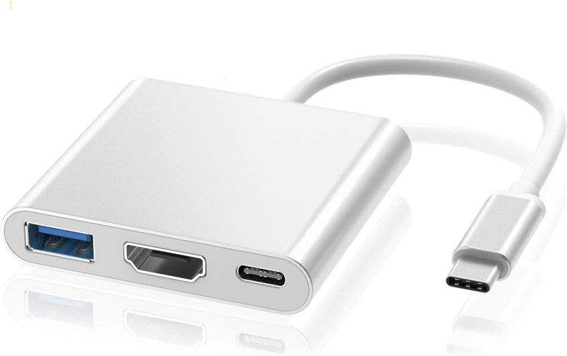 MITHEETECK 3.1 Type-C to 4K HDMI USB 3.0 HUB USB-C Charging Port OTG Adapter Gaming Adapter(Gaming Adapter (Silver, For Mac OS, PC, PS2, PS4), For Mac OS, PC, PS2, PS4)