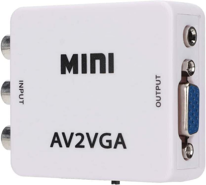 BKC Mini AV2VGA Upscaler 1080P HD Video Converter for TV-out Cable Gaming Adapter(White, For PC)