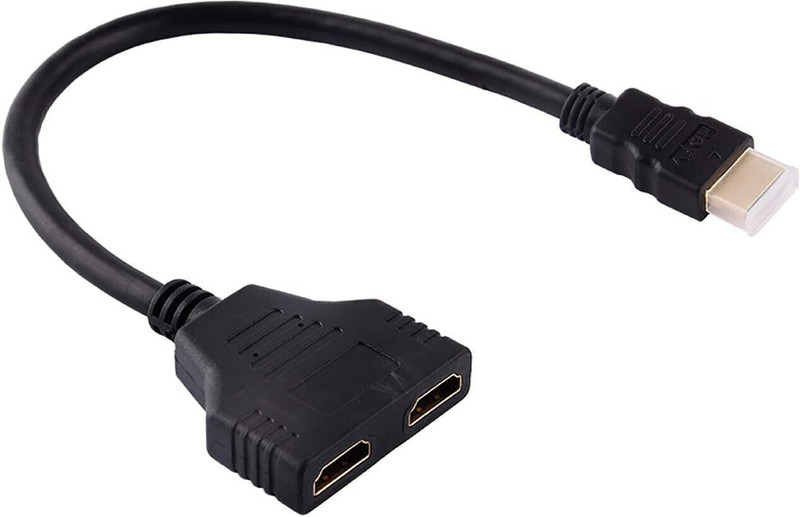 Sancy HDMI Splitter 1 In 2 Out – Dual Display TV-Out Adapter Cable Gaming Adapter(Black, For PC)